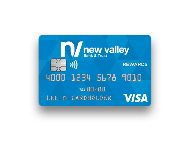 Blue New Valley Bank & Trust Platinum Visa credit card–local banking credit solution for small businesses.